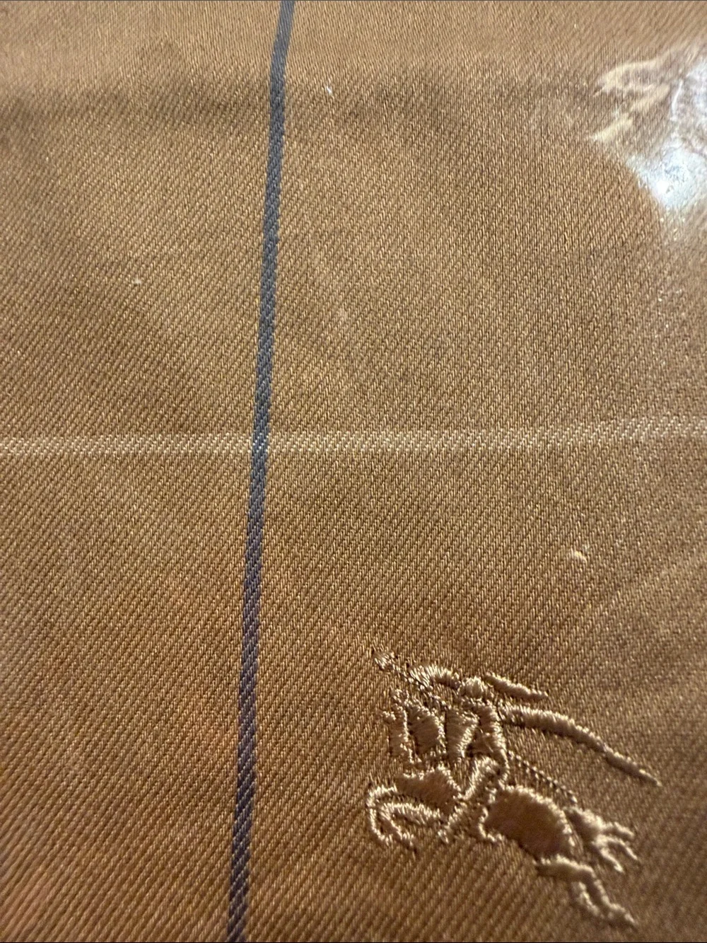 Burberry Tan Plaid handkerchief with Red and Blue Stripes new with tag unisex
